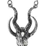 Pandantiv gotic 3D Craniu de Antilopa - argintiu
